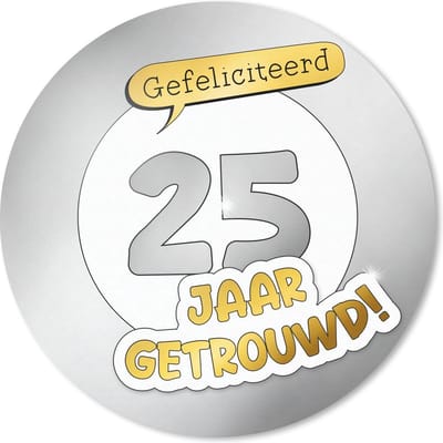 Muismat rond 20x20 cm - Mousepad Spreuken - Quotes - Gefeliciteerd 25 jaar getrouwd! - Jubileum - Ronde muismatten
