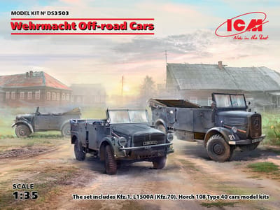 ICM Modelbouwpakket Militaire voertuigen - DS3503 Wehrmacht Off-road Cars Plastic - 1:35 - Modelbouw