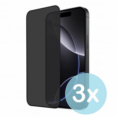 Privacy Screenprotector Geschikt voor iPhone 16 Pro Max – Anti-Gluren – Krasbestendig Gehard Glas 9H – Volledige Dekking – 3-Pack – FuturiQ