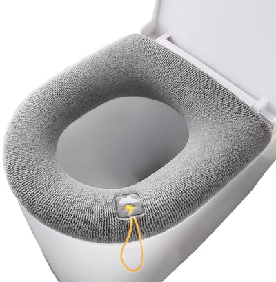 Zachte toiletbrilhoes met handvat - Lichtgrijs
