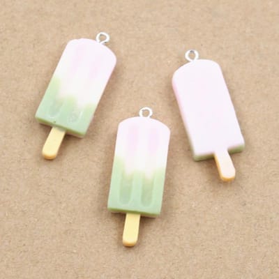 10 stuks Bedels Zomer IJsje IJslolly IJspegel Lolly Hanger Knutselen Benodigdheden Handgemaakte Sieraden Diy Voor Oorbellen Ketting white