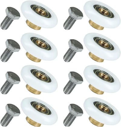 Set van 8 RVS Douchedeur Rollen Vervangingswielen voor Glijdende Deuren en Douchecabines - 19 mm, 23 mm, 25 mm, 27 mm Diameter