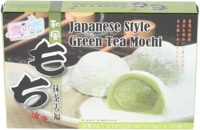 Yuki & Love Mochi Japanse rijstcake groene thee smaak - 12 x 210 g