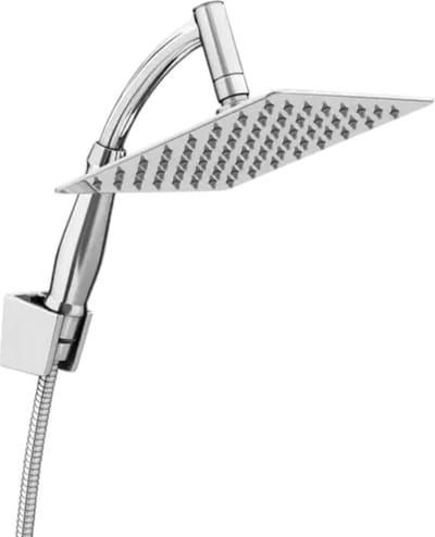 Regendouche XL Deluxe - Ø 28 cm - Zilver - Douchekop Met Slang En Houder - Regendouchekop - Handdouche