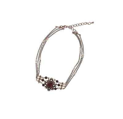 Behave - Dames Choker Ketting Rosé-kleur Rood - Mode Statement Ketting - Nikkelvrij