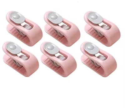 6x Dekbedclips - Dekbedklemmen - Dekbed vastzetten - Anti verschuiven - Kunststof - Roze - Inclusief opbergdoosje - Jonyx
