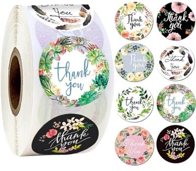 Dankjewel Stickers - Ronde Labels - Cadeaus Versieren - Zelfklevend Papier - 38 cm 500 Stuks - Kleurrijk