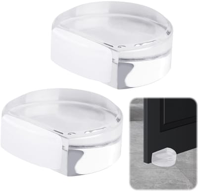 Dailygoods - 2 stuks deurstoppers, zelfklevend, halfrond, transparant, zelfklevende deurstoppers, zelfklevende deurstopper ter bescherming van muren en meubels