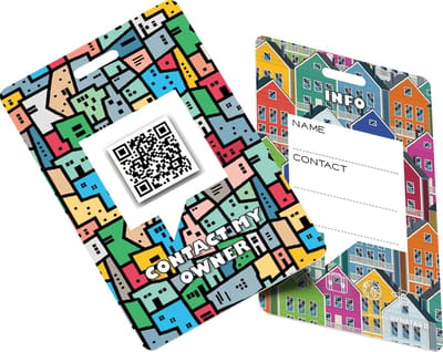 DynaTag Bagagelabel Kofferlabel met QR-code - Gekleurde Favela