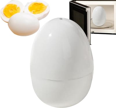 Magnetron Eierkoker - Snelle Ei Maker - Ontbijt Bereiden - Voorkomt Barsten - 1 Ei 9x7cm - Meerkleurig