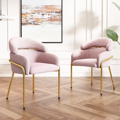 Eetkamerstoel - Set van 4 - Luxe Velvet - Diamant Rug - Goud Metalen Poten - Fluweel - Grijs