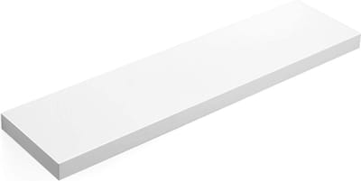 Hoppa! Rustieke Zwevende Wandplank | Wandrek van Hout met Bevestigingsmateriaal | Wit | 80 x 20 x 3.8 cm (B x D x H)