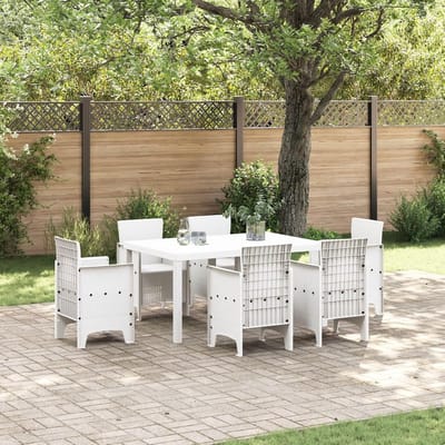 Tuin Tafel - Buitentafel Terras - Buiten Eten - Stabiel Stalen Frame - 150 x 100 x 73 cm - Wit