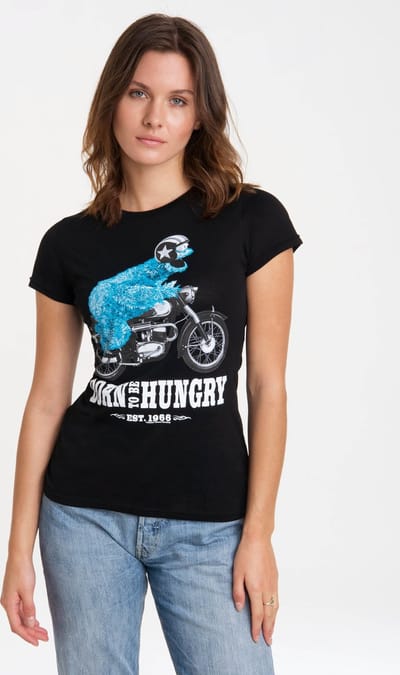 Logoshirt T-Shirt Sesamstraße - Krümelmonster Motorrad