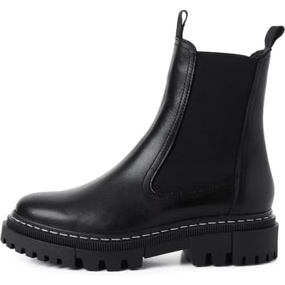Tamaris dames chelsea boot leren laarzen enkellaars vrouwen leer zwart
