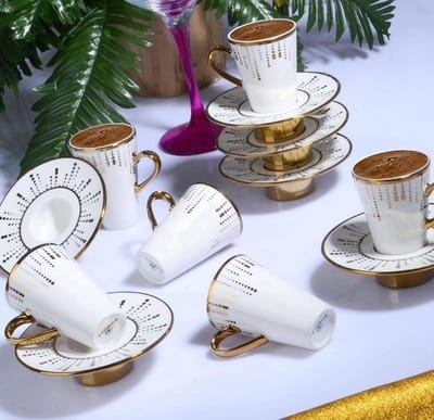 Espresso / Turkse koffie kopjes 6 persoons, 12-delige