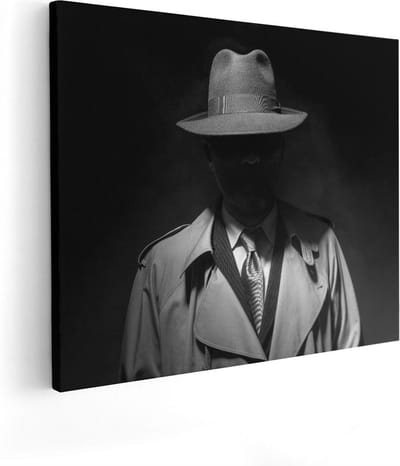 Artaza Canvas Schilderij Gangster - 50x40 cm - Muurdecoratie Maffia - Wanddecoratie Portret - Kamer Accessoires