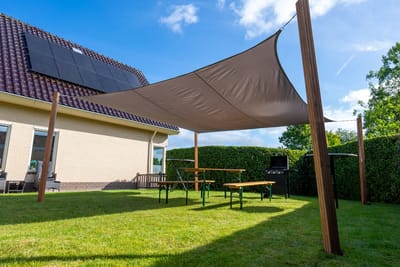 Wovar Schaduwdoek Waterdicht Vierkant 500 x 500 cm | 160gr/m2 | Grijs | Premium Schaduwdoeken | Schaduwdoek Vierkant