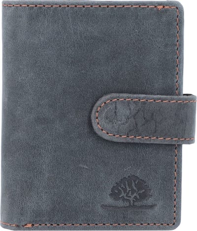 GREENBURRY kaarthoes Vintage Original RFID Card Slider Coin Steelblue donkerbruin