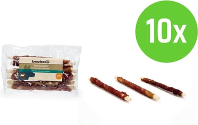 Beeztees Kauwstaafjes Eend 6 Stuks - hondensnack - 10 verpakkingen
