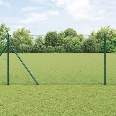 vidaXL - zeshoekig - gaashek - met - grondbevestiging - 10 - x - 1 - m - Groen - Mesh