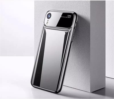 TOTU Magic Mirror/ gehard TPU beschermhoes Geschikt voor Apple iPhone XR kleur transparant met Zwarte randen + gratis screenprotector