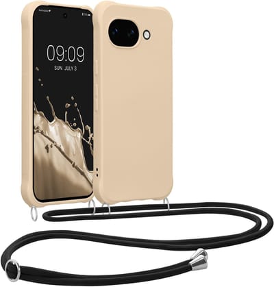 kwmobile telefoonhoesjegeschikt voor Google Pixel 10a - Hoesje van siliconen met telefoonkoord - In crème
