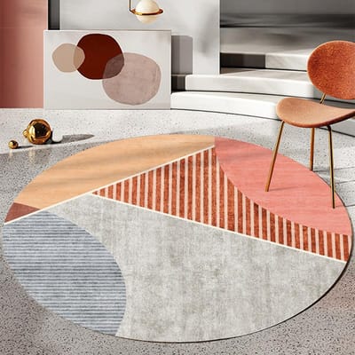 Moderne Licht Luxe Ronde Tapijten Kamerdecoratie Tienerkleden Woonkamer Tapijt Huisdecoratie Stoelmat Kinderkamer Tapijt Diameter 100cm