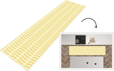 Keukenloper - Loper keuken - Graan - Patronen - Waves - 200x50 cm - Keukenloper vinyl