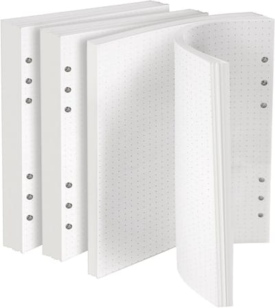 A5 Perforated Dotted Vullingen voor 6-Hole Binder, 90 Bladen Losbladig Papier voor Planner en Notitieboek