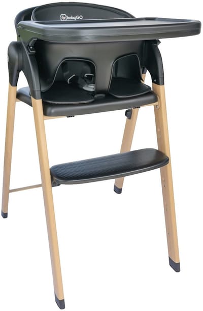 BabyGo Levels Black Wood Kinderstoel