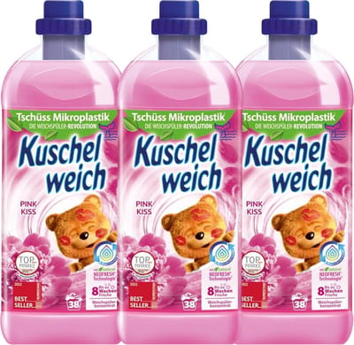 Kuschelweich - Wasverzachter - Pink Kiss - 3 Liter - Voordeelverpakking - 3 Flessen