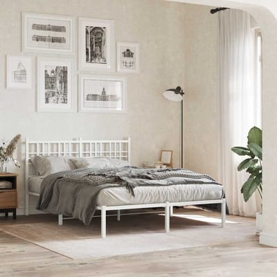 vidaXL Vervangend hoofdbord 120 cm metaal wit
