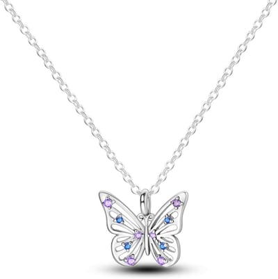 Ketting meisje vlinder - paars