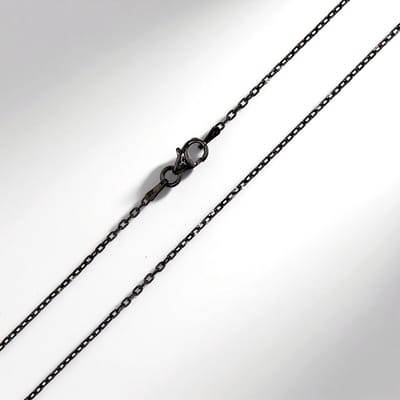 Cavill - Zilveren Ankerketting Zwart Gerutheneerd - 925 Sterling Zilver - 50 cm - Fijne Dames Ketting - Elegante Karabijnsluiting