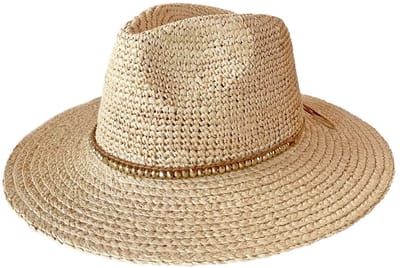 Palmera Cowboy – Cowboy Hoed Dames Ibiza Strohoed Zomerhoed UV bestendig - Maat: M-L: 58 cm - Naturel