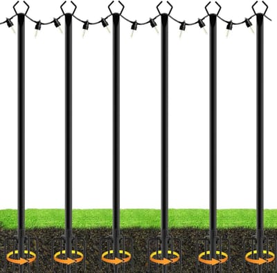 Lichtpalen Buiten - Hanger Palen - Tuin Decoratie - Verstelbare Hoogte - 6 Stuks - Metaal