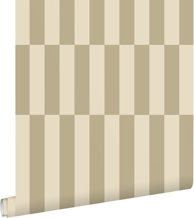 ESTAhome behang strepen donker beige - 53 cm x 10.05 m - 131212