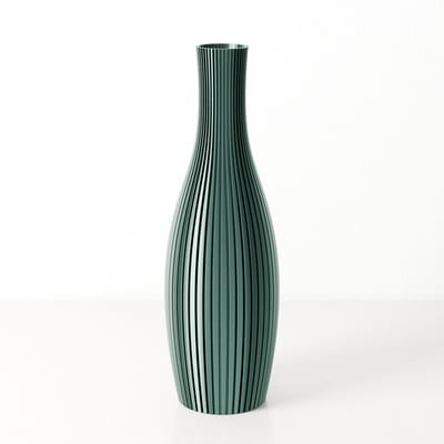 Fleuriek - Smalle Hoge Vaas - Silk groen - H30 cm - Dunne Japandi Vaas - Minimalistische designvaas - Decoratieve vaas vensterbank of tafelvaas