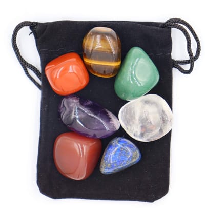 Golden crown - Chakra Stone - Helende Kristallen - Aarding Balancing Meditatie - Set van 7 - Worry Stones - Kalmerende Energie - Geschikt voor Ontspanning