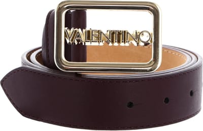 VALENTINO Riem Around Plaque Buckle Belt W105 Vino / Oro Wijnrood