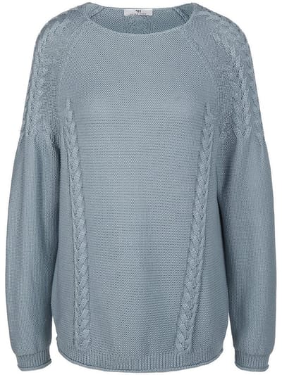 Trui ronde hals 100% katoen Van Peter Hahn blauw