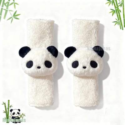 Namajunas - Gordelhoezen - Gordelhoes kind - Gordelbeschermer - Riemhoes - Auto Gordelhoes - Schouderhoes - Anti-Schuren & Anti-Irritatie - Panda knuffel - Panda - 2 Stuks - Geschikt voor alle Automodellen, Rugzakken, Koffer
