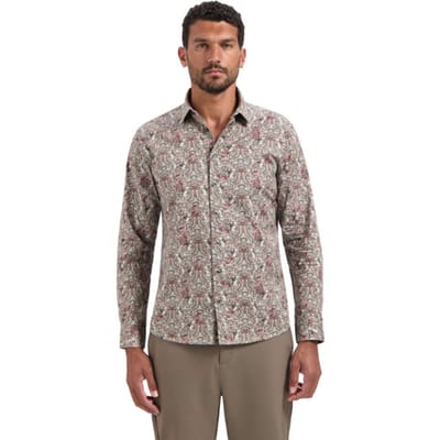 No Excess Shirt Stretch Allover Printed Dark Grey Size: M | Casual Shirts Outlet | Heren | Grijs