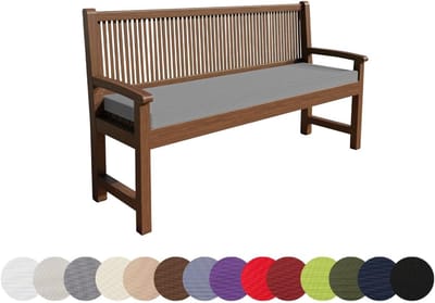 Bankkussen - Zitkussen Tuinbank - Buiten Zitten - Waterafstotend Materiaal - 200x50x5 cm - Grijs