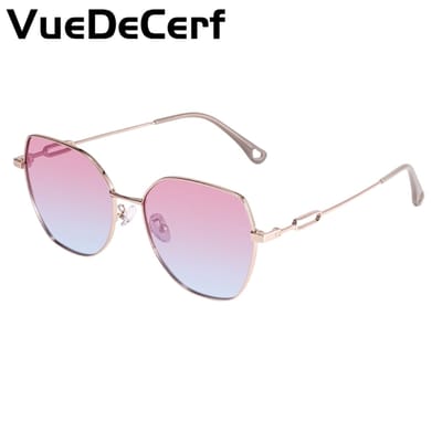 VueDeCerf Zonnebrillen voor dames – Roze zonnebril - UV380 – Metalen brilmonturen – CAT 3 Zonnebrillen – Tredy Mode Montuur – UV-beschermende zonnebril