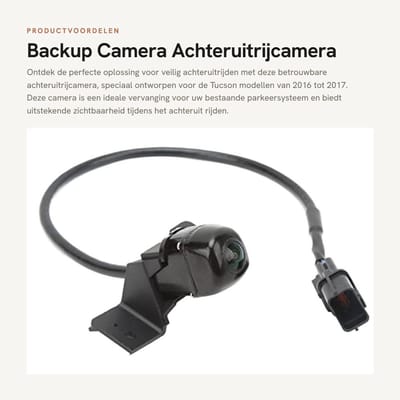 Dailygoods- Achteruitrijcamera Vervanging - Parkeerhulp Camera - Geschikt voor Tucson 2016-2017 - Hoogwaardige Kwaliteit - Betrouwbare Prestaties - Eenvoudige Installatie - Parkeercamera