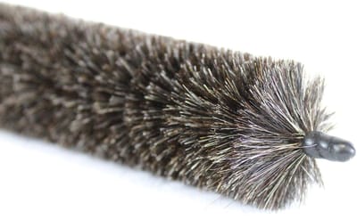 Radiatorborstel, reinigingsborstel met geitenhaarborstels, kunststof handvat, wit, lengte 115 cm, korte kop ca. 23,5 cm