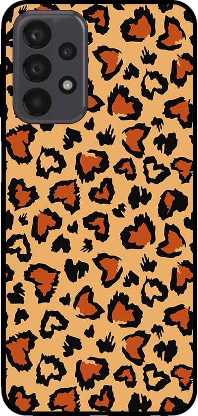 Smartphonica Telefoonhoesje voor Samsung Galaxy A23 met tijgerprint - backcover met panterprint - Bruin geschikt voor Samsung Galaxy A23