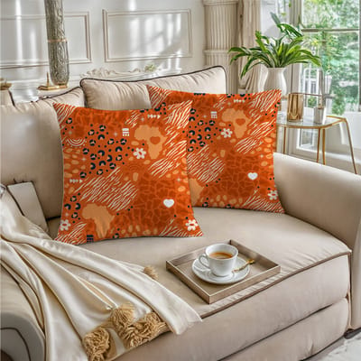 Boraboi® Luxe Decoratieve Kussenhoezen set van 2 , Zachte Suède Touch- 40x40cm -(Orange,Wit,Zwart)